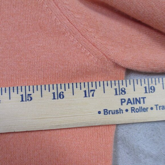 CHARTER CLUB 2-Ply Cashmere Womens size M Melon Crew Neck Long Sleeve Sweater - Picture 4 of 6